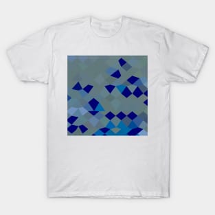 Blue Pigment Abstract Low Polygon Background T-Shirt